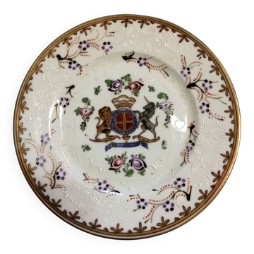Assiette en Porcelaine Samson Armorié Blason