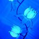 Vintage hollywood regency lotus lamp blue