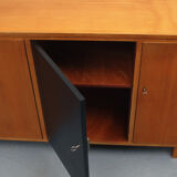 Sideboard in cherrywood with black and white doors 1950s
