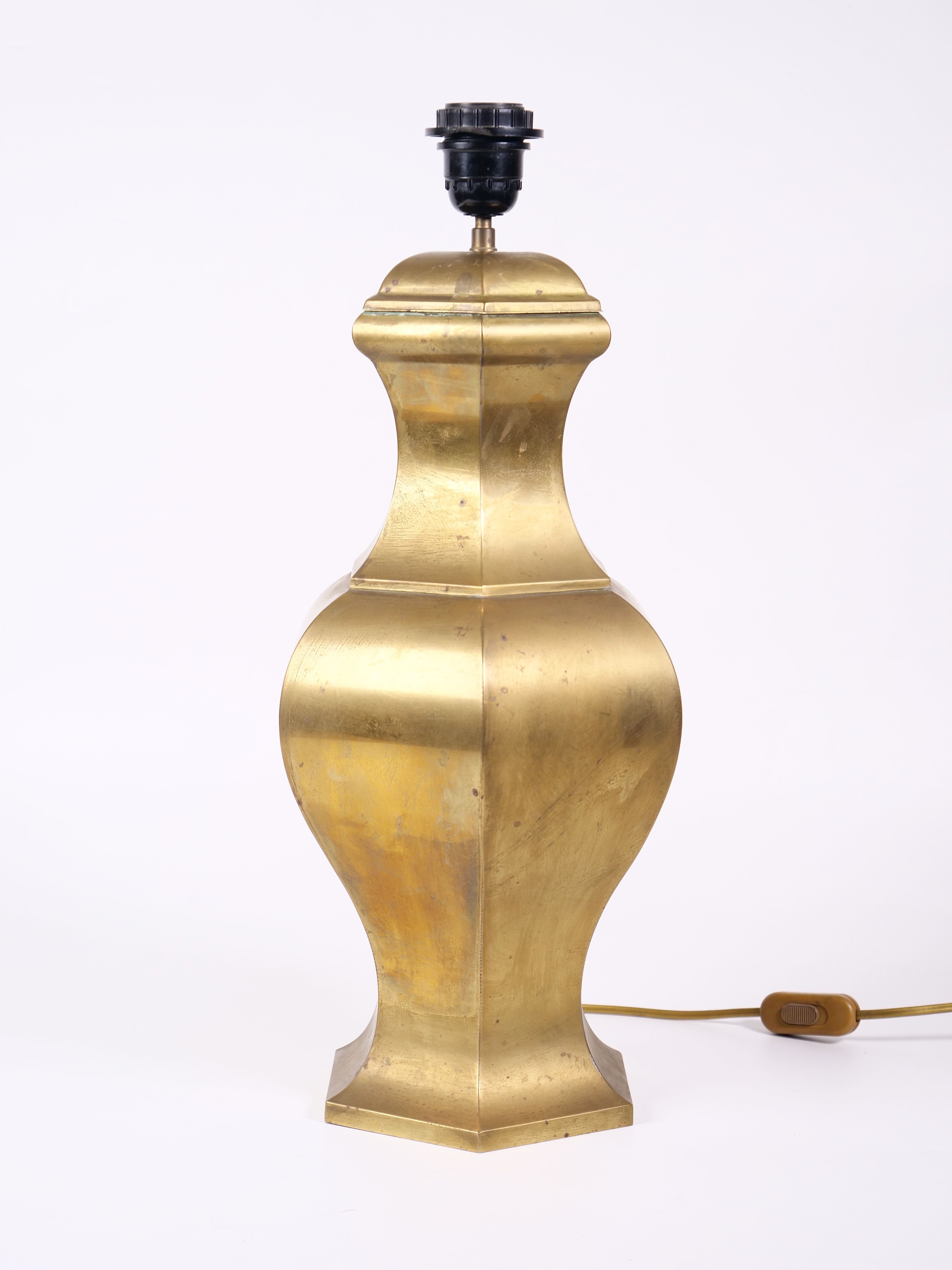 Neoclassical brass lamp large format design italy