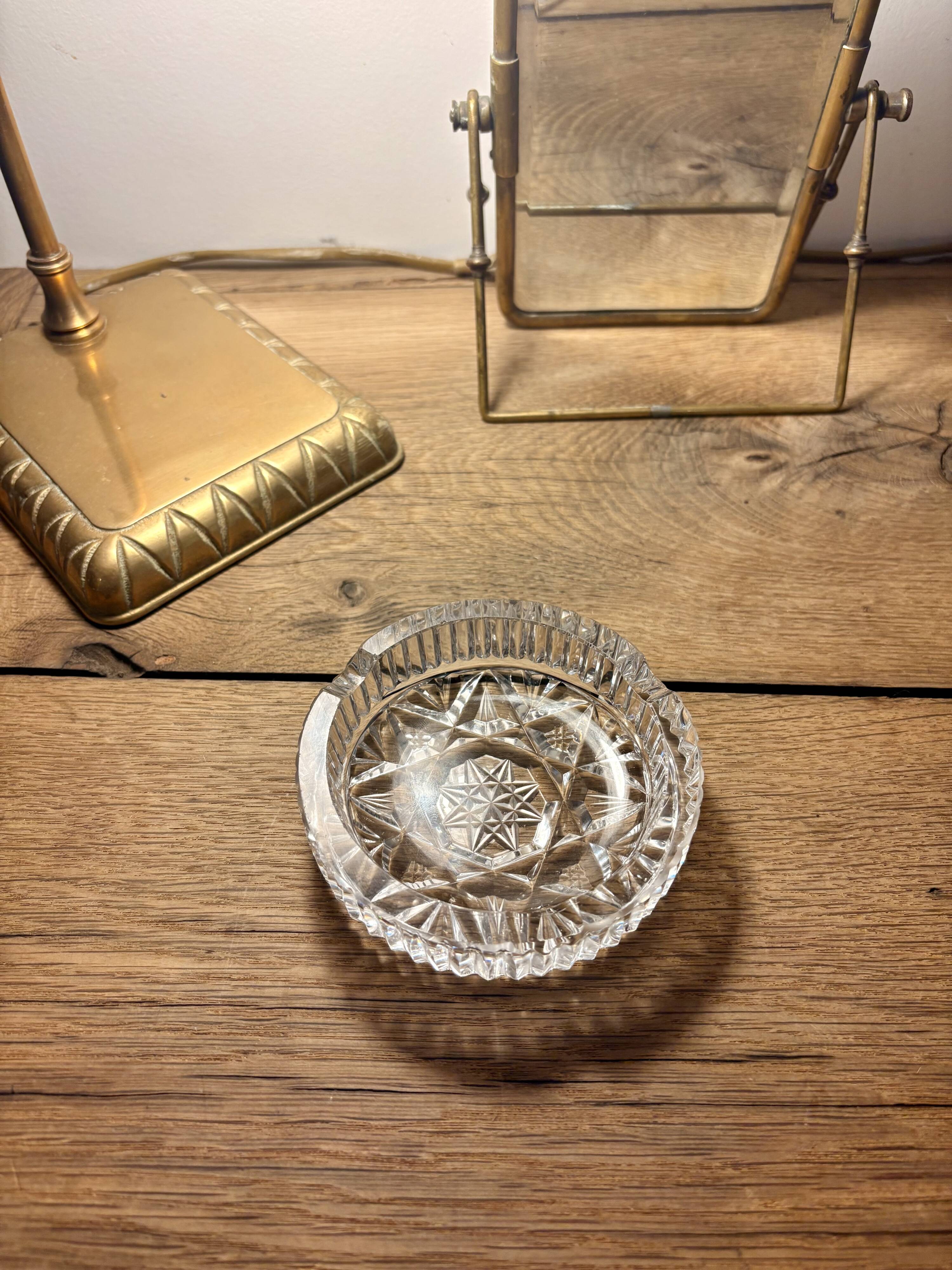 Cut crystal ashtray – in the style of Bohemian crystal