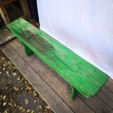 Green farm bench