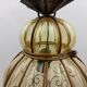 Vintage venetian pendant lamp in caged blown murano glass