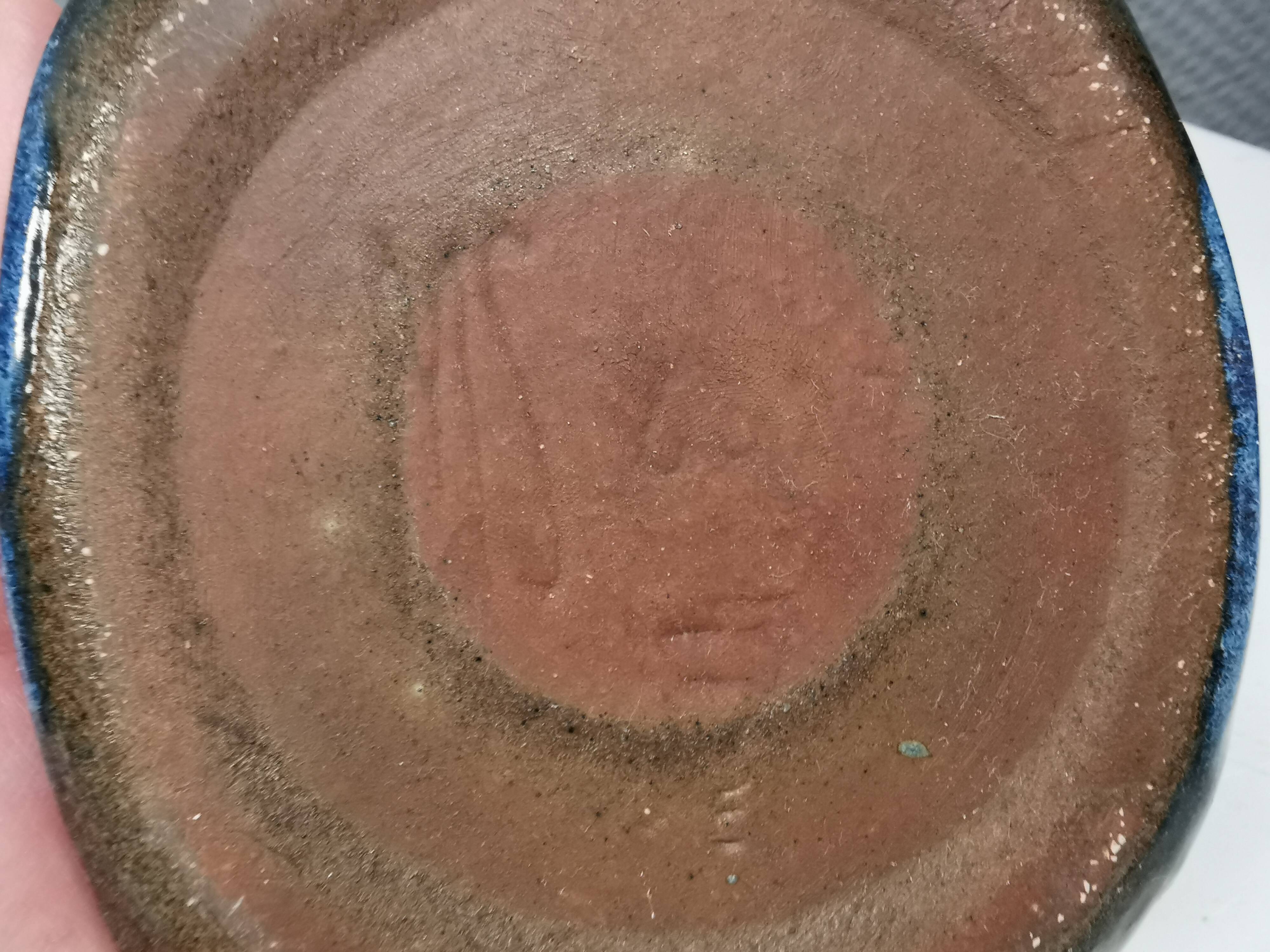 Ceramic bowl in bluish glaze. By Marianne Starck (MS) Denamrk 1960s