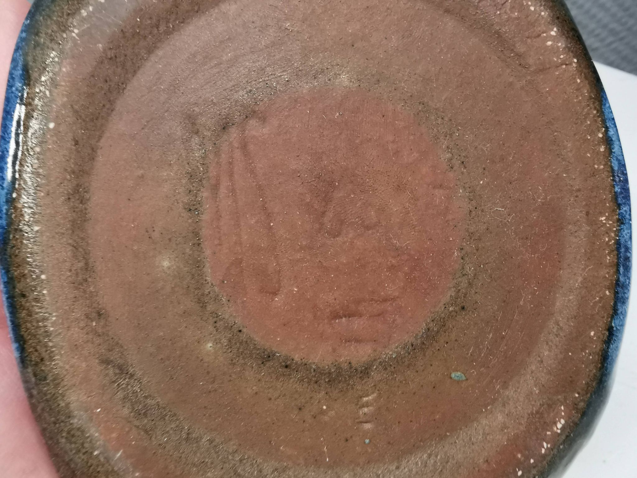 Ceramic bowl in bluish glaze. By Marianne Starck (MS) Denamrk 1960s