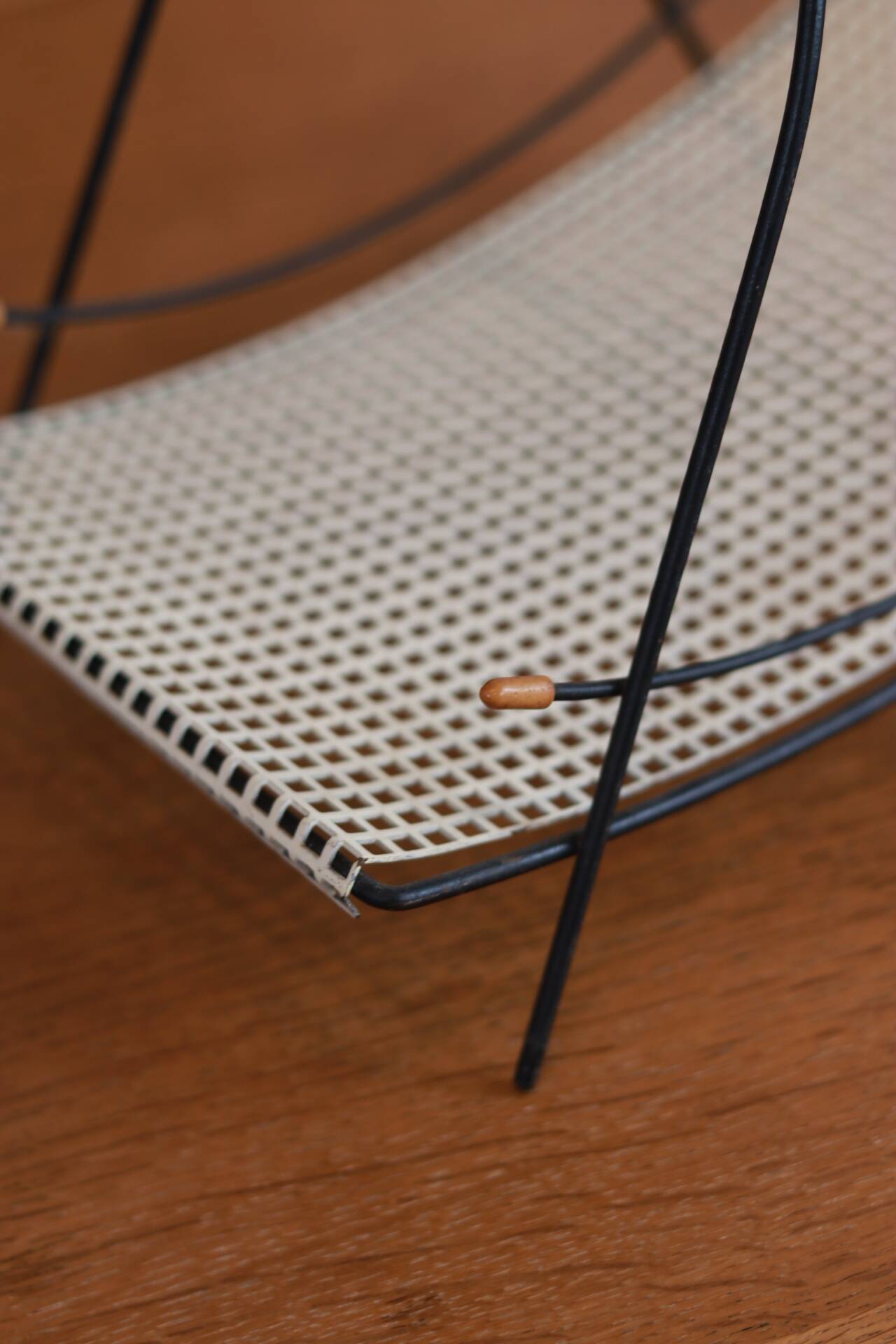 Mid-century perforated metal basket