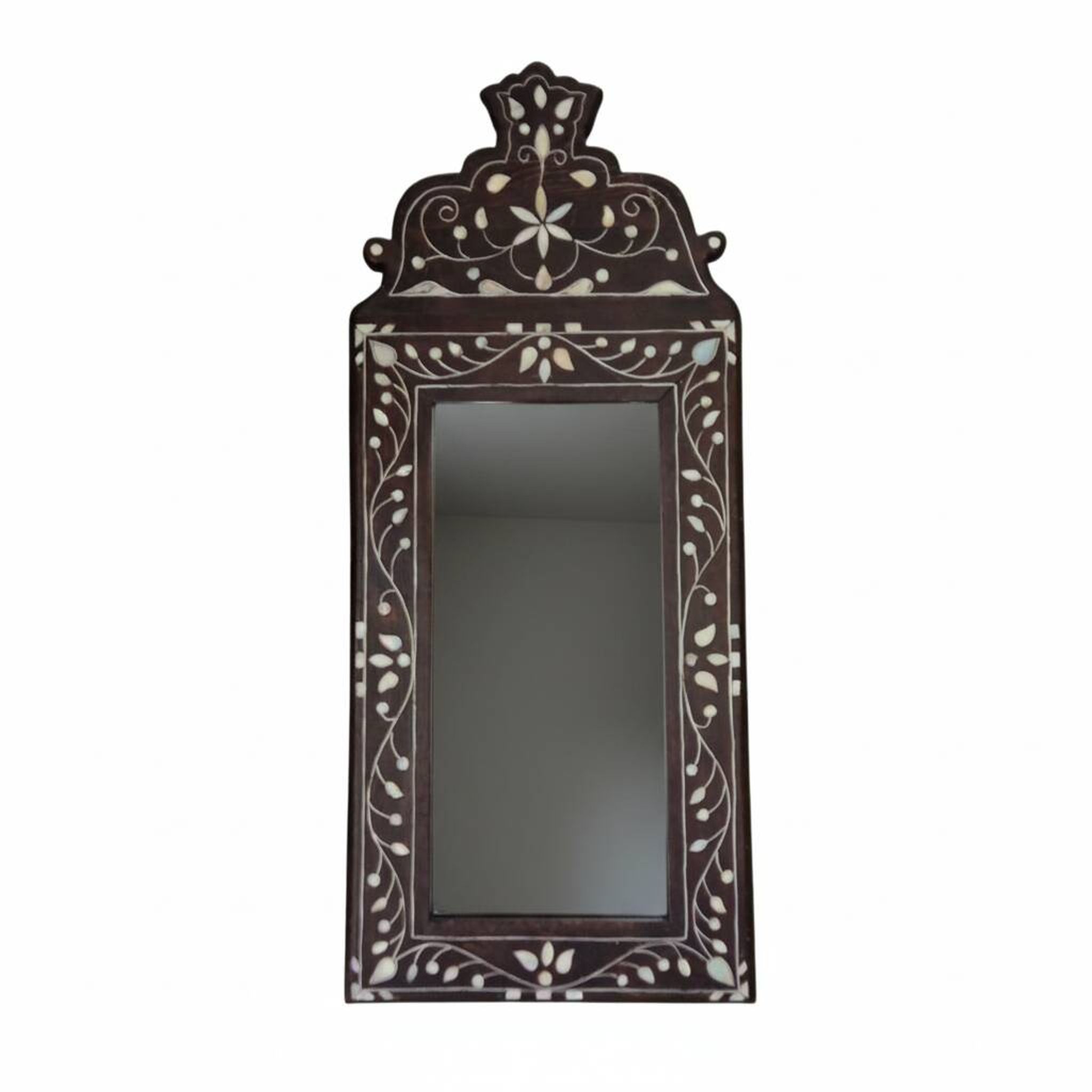 Miroir ancien marocain en bois et nacre