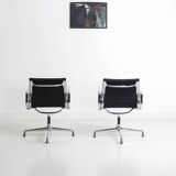 Set of 2 Vitra Aluminium Group chairs model EA108