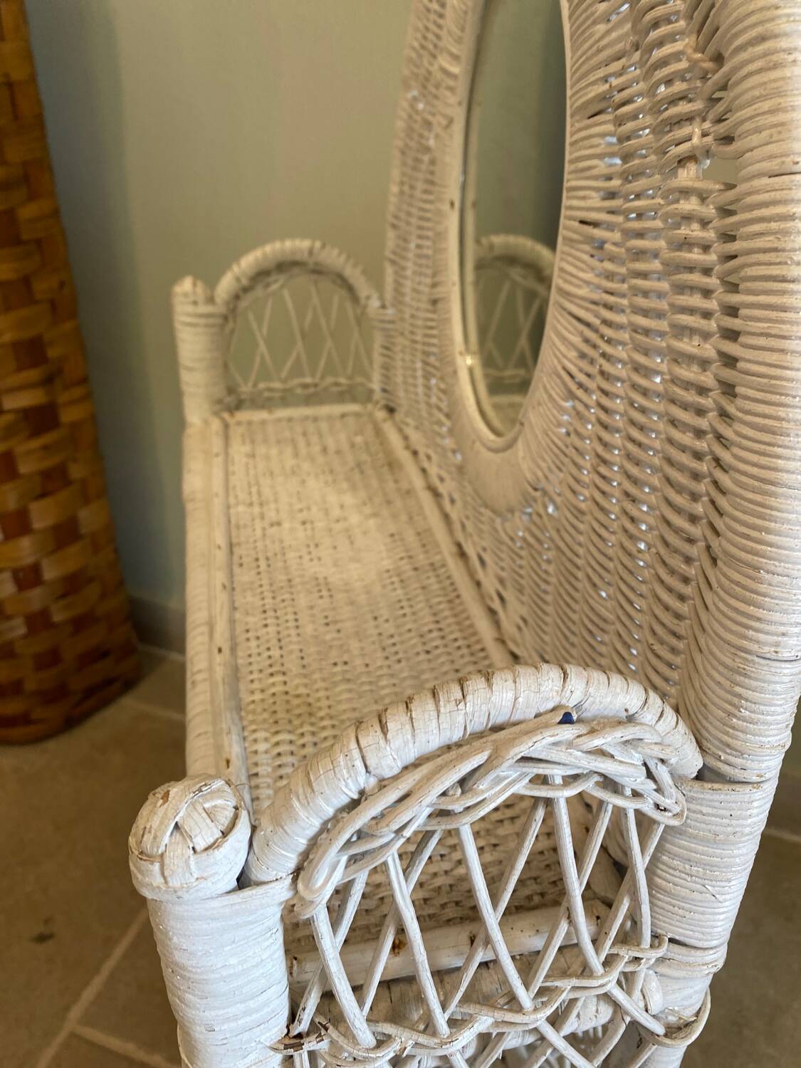 Vintage wicker shelf