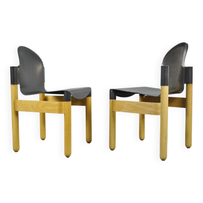 Thonet / chaises de salle à manger vintage flex 2000 en hêtre (2) / gerd lange / années 1990