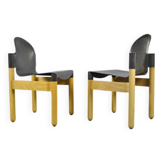 Thonet / chaises de salle à manger vintage flex 2000 en hêtre (2) / gerd lange / années 1990