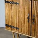 Vintage woven rattan sideboard - 1960