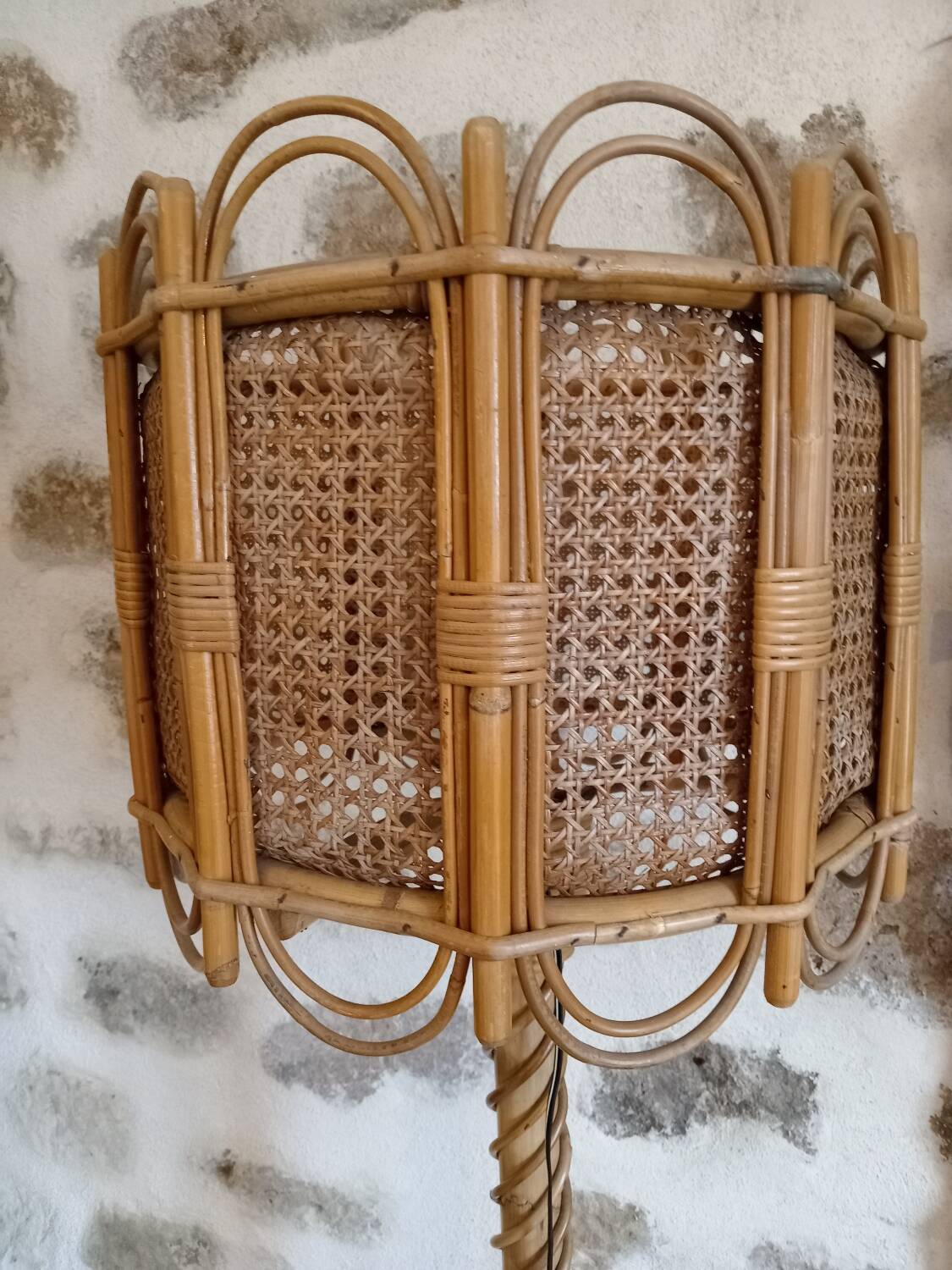 Rattan floor lamp