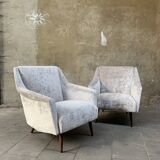 Pair of armchairs in velvet Fendi Casa