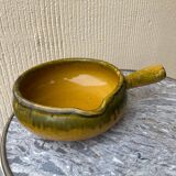 Earthenware fondue pot with glazed finish