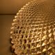Old ceiling lamp gold metal and globe glass decor of diamond tips limburg
