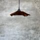 Small pendant light in corrugated teak leaf (Small D:30 H:20)
