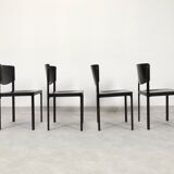 Matteo Grassi black leather dining chairs