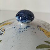 Earthenware bowl with lid from Charolles, village decoration.