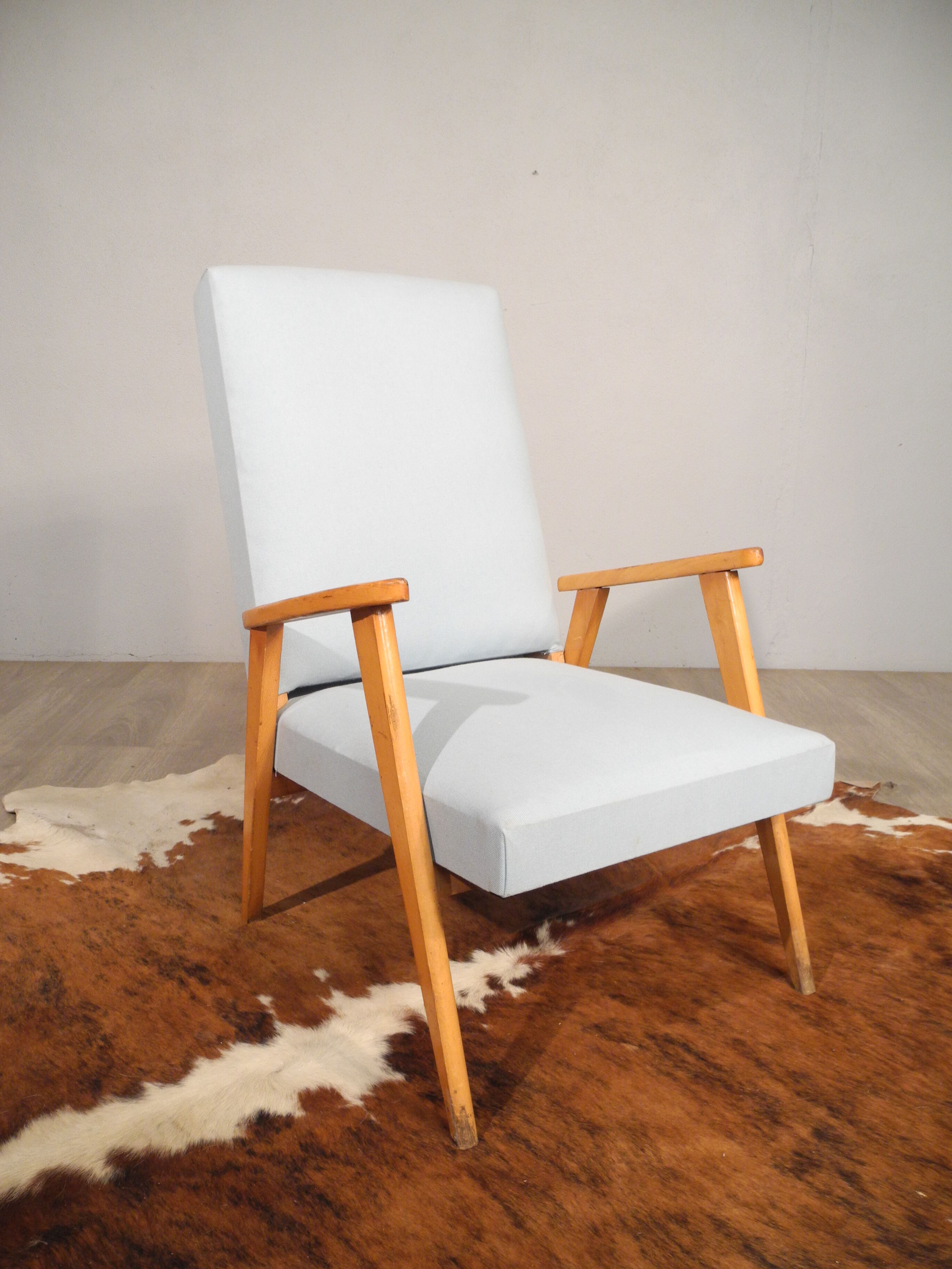 Blue Scandinavian armchair, 1950-1960