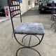 Set of 4 wrought iron chairs with seat cushions