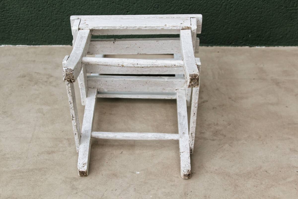 White slatted children's chair