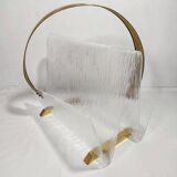 Revistero de metacrilato y latón. España, 1980s.