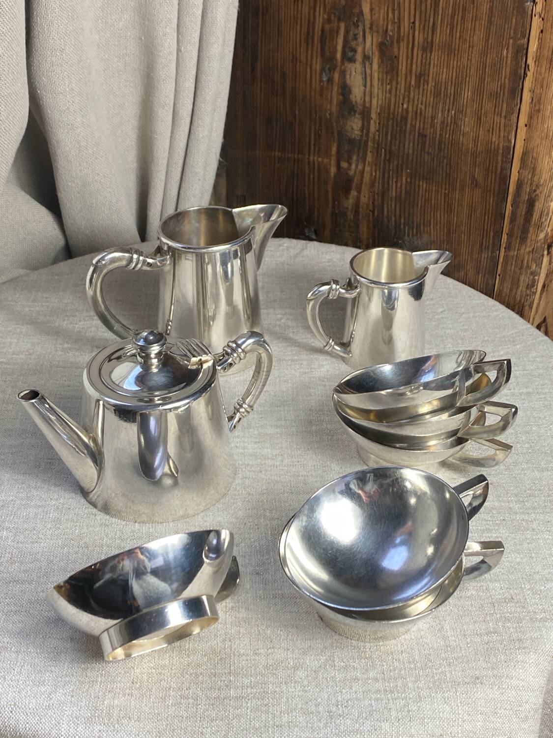Art Deco silver-plated metal coffee/tea service