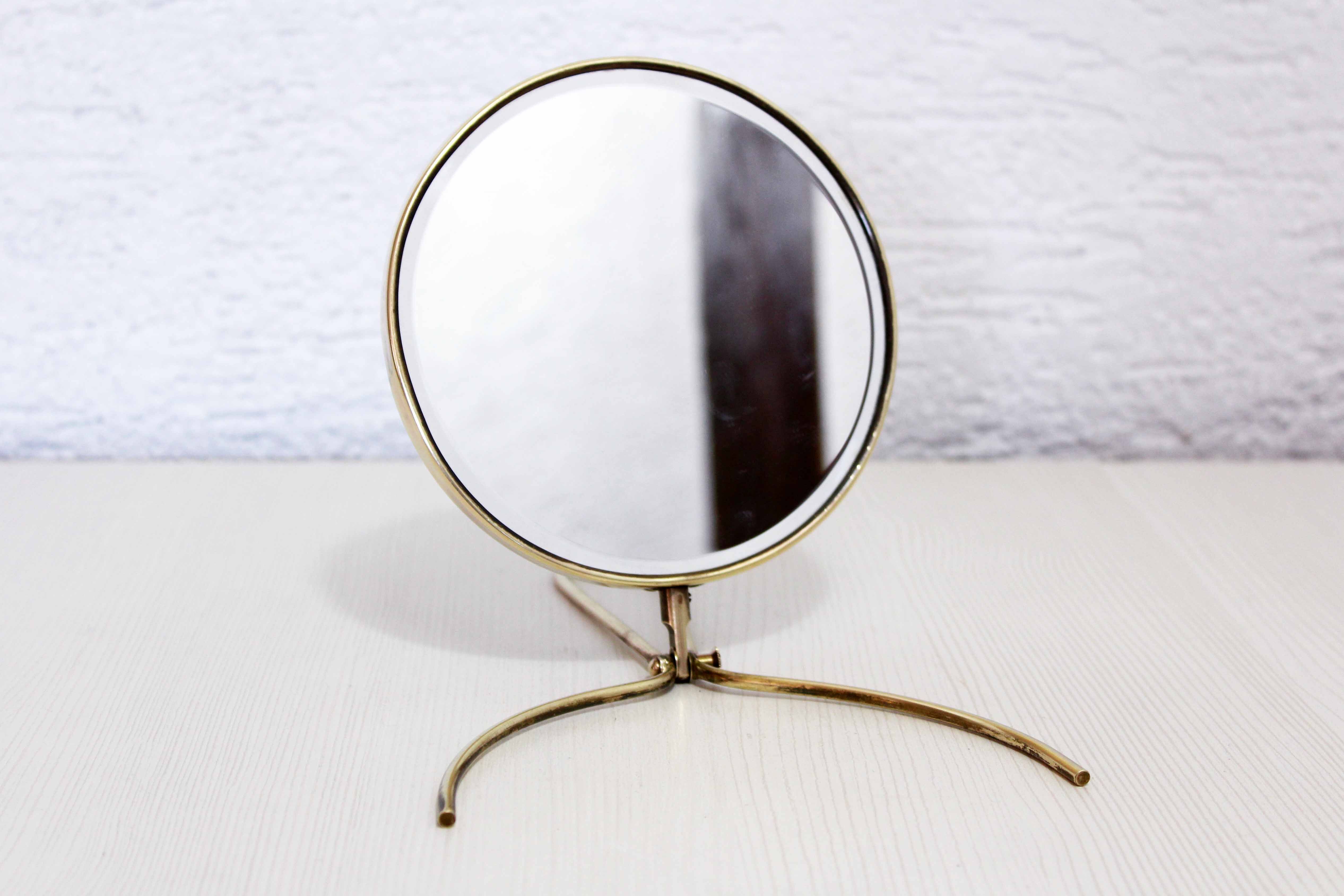 Brass barber mirror