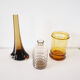Set of vintage smoked glass vases