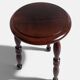 French Turned Chestnut Wood Stool or Side Table, Mid-20th Century