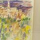Pastel by Jean Cluseau Lanauve The vines in Beaujolais 1981