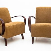 A pair of Art Deco armchairs by J. Halabala from the 1930s, Czech Republic.