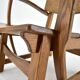 Paire de fauteuils lounge brutalistes en chêne massif par Dittmann & Co., 1970s