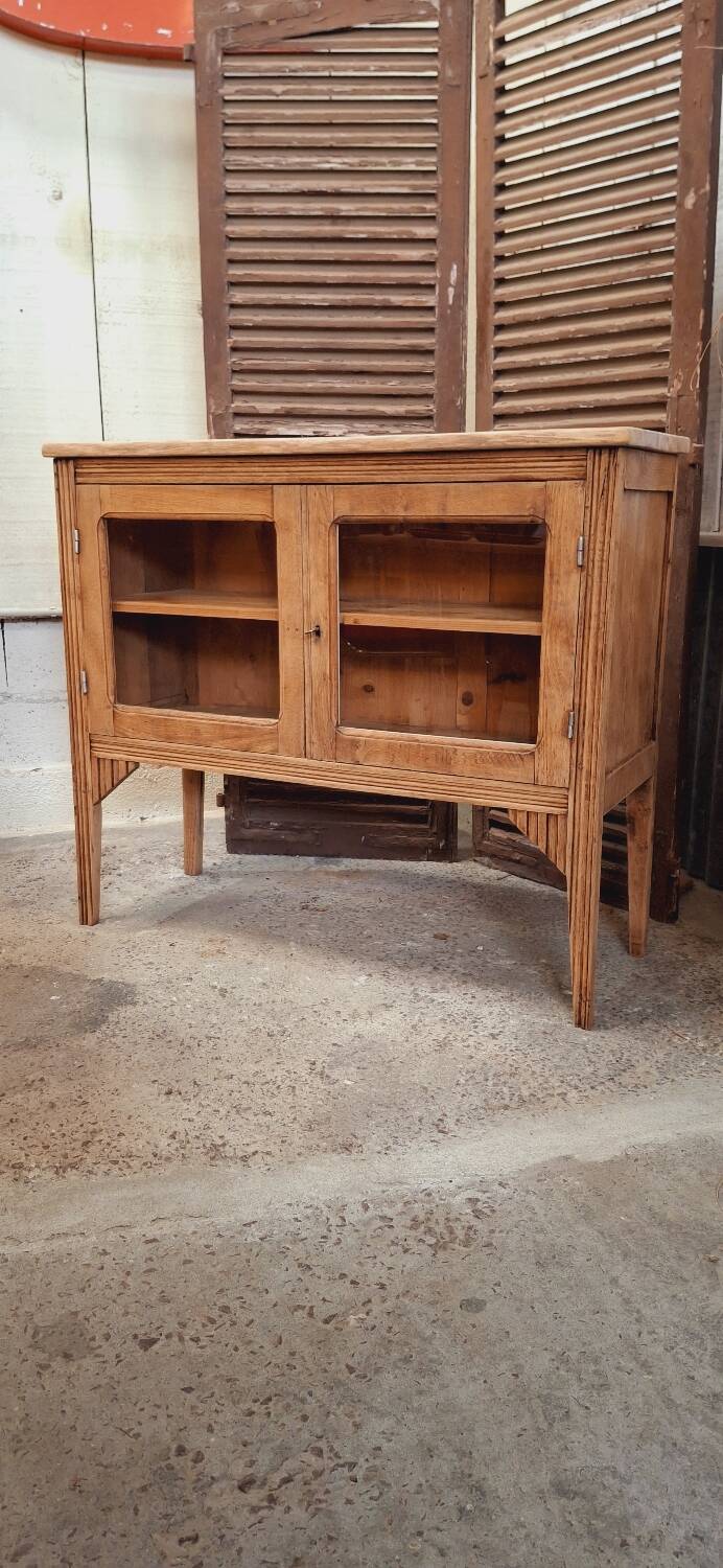 Old glass sideboard on legs
