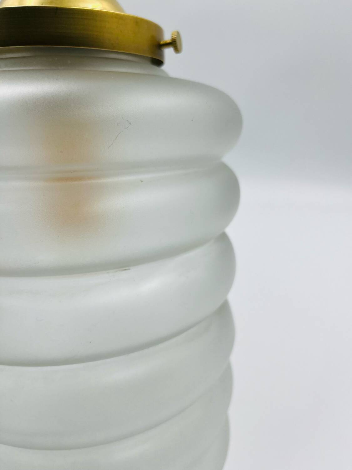 Art deco sandblasted glass pendant light