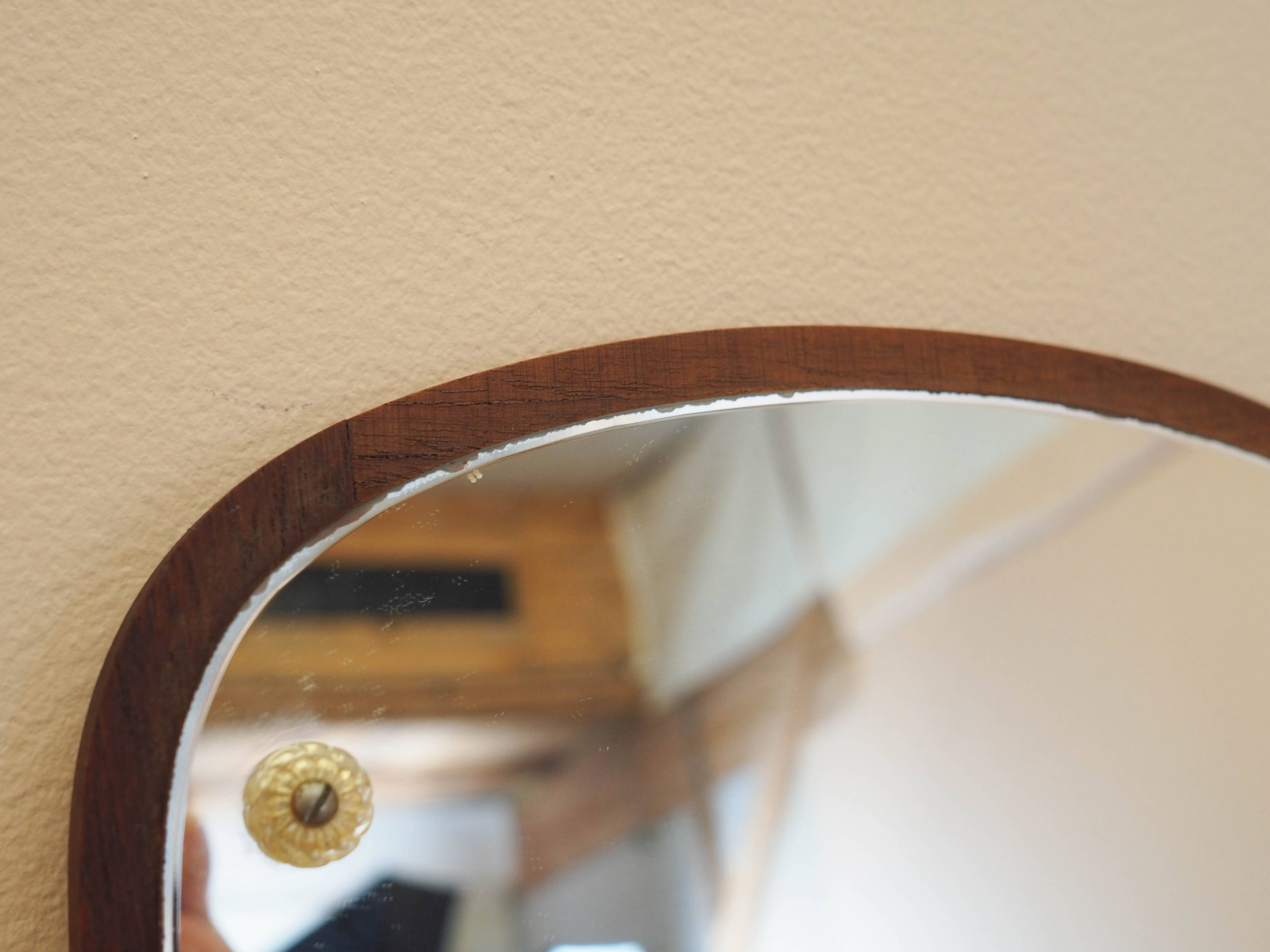 Mirror in a wooden frame, Danish design, 1980s, made in Denmark