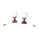 Art Deco Table Lamps in Beech and Opal Glass, Czech, 1930s, Set of 2