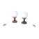 Art Deco Table Lamps in Beech and Opal Glass, Czech, 1930s, Set of 2