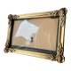 Cadre en bois doré mesures 20 cm x 14 cm verre convexe