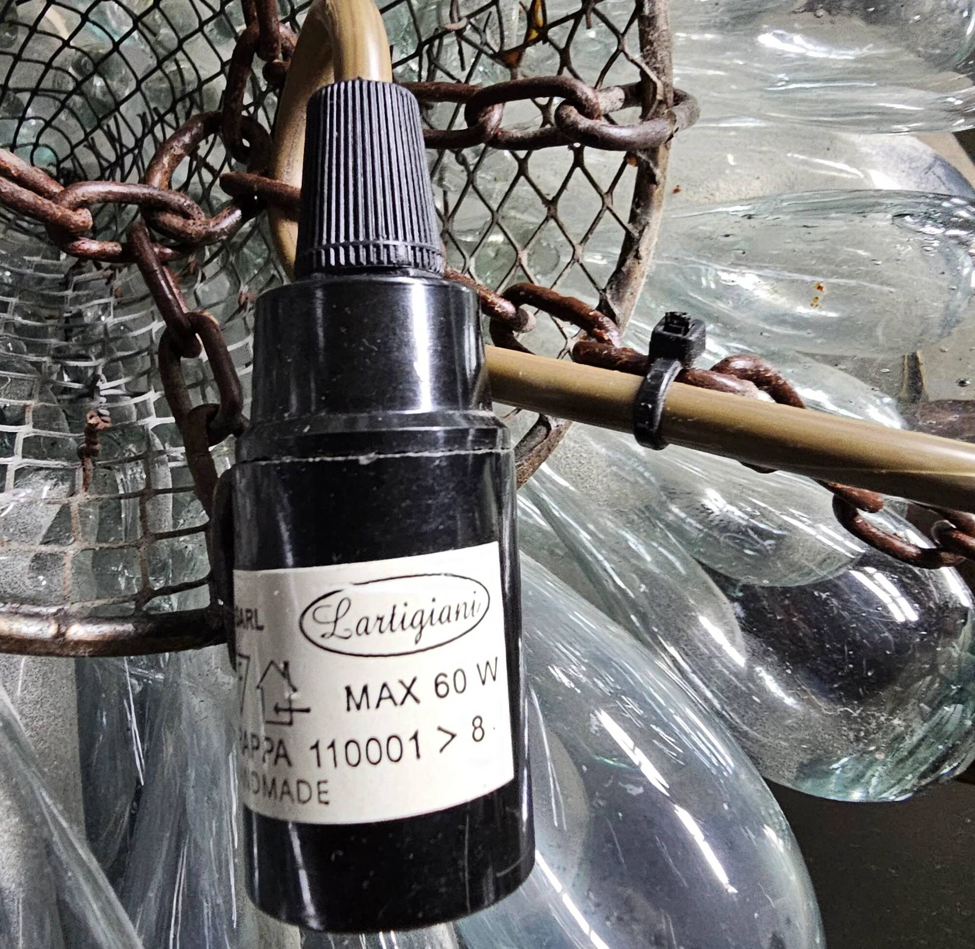 Lartigiani hanging lamp hand blown glass 1960s