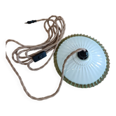 Lampe baladeuse en verre vert pâle et blanc