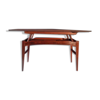 Danish adjustable coffee table by Niels Bach for A/S Mobler