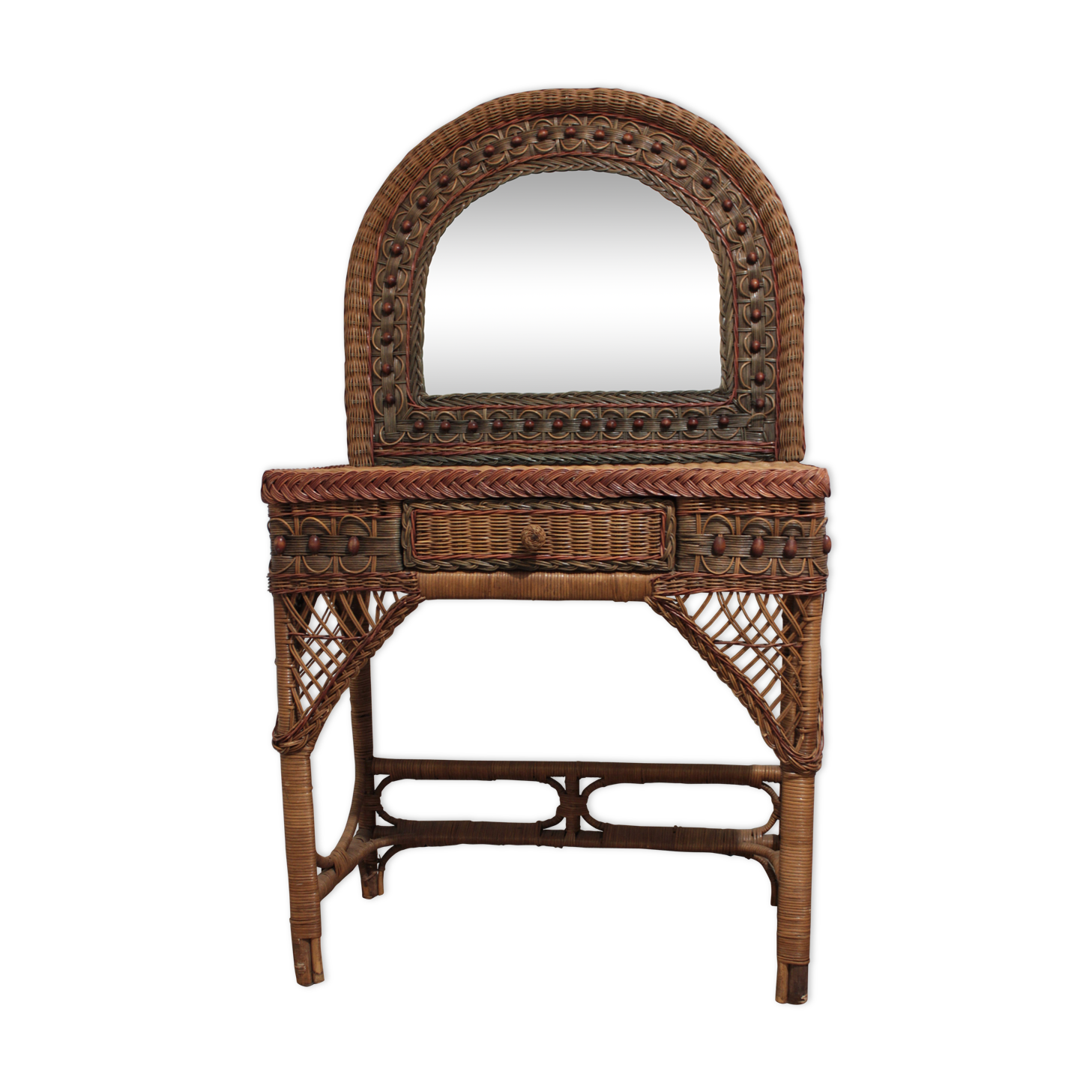 70s wicker and rattan hairdresser