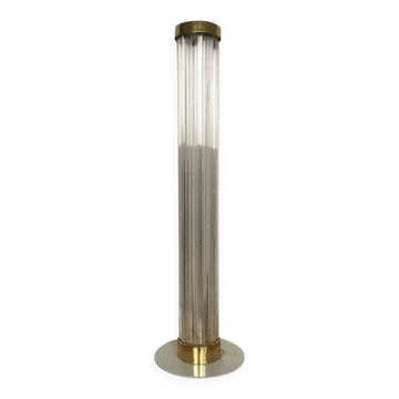 Very rare midcentury glass brass floor lamp Kamenicky Senov/Preciosa, 1960s