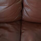 Stouby Møbelfabrik, two-seater sofa in mid-century style in brown leather, 1970s.