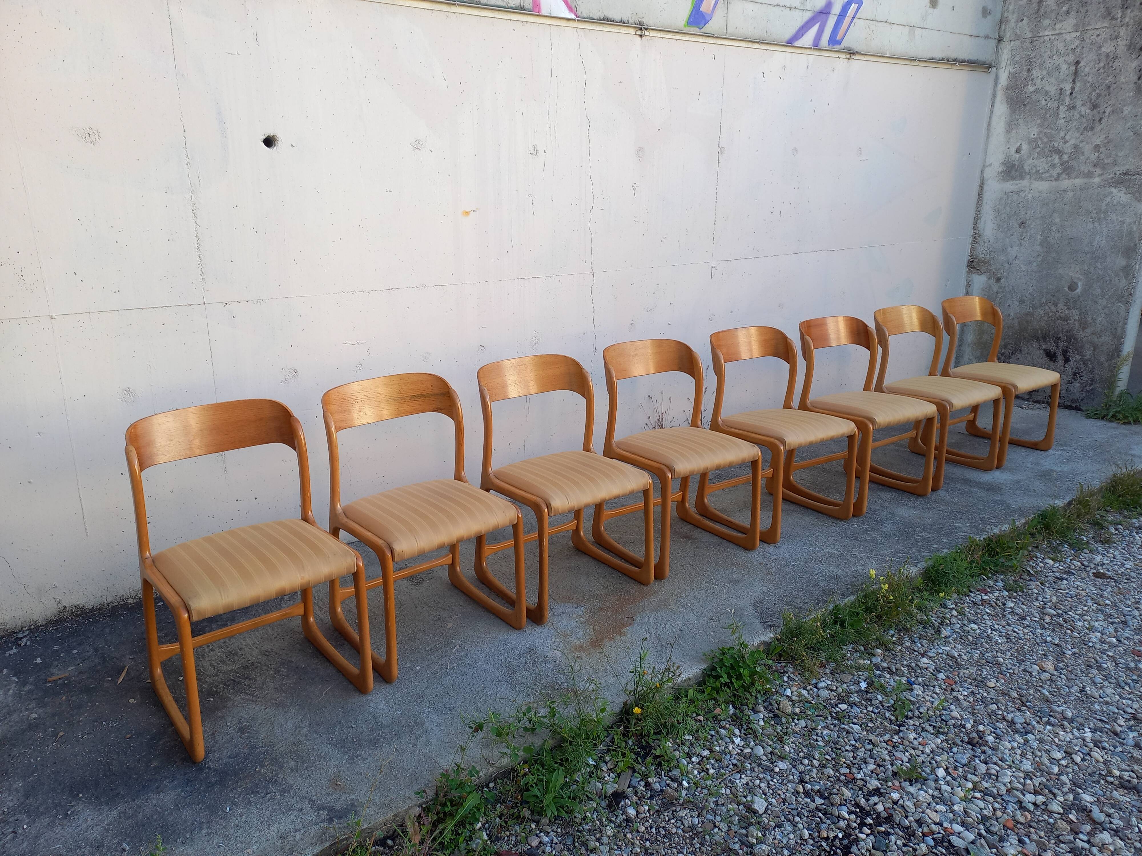 Baumann sleigh chairs, set of 8