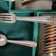 Silver metal cutlery set art deco goldsmith ATO 49 pieces