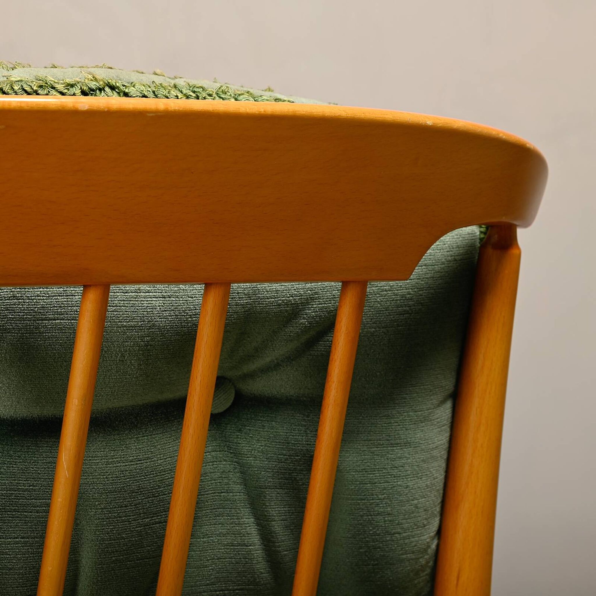 Kerstin Hörlin-Homquist Skrindan Armchairs in Beech and Green Velvet, Swede
