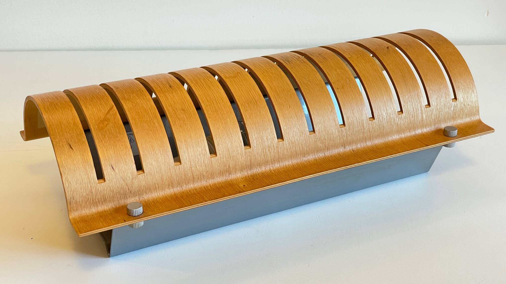 Vintage Ikea bent wood and steel wall light
